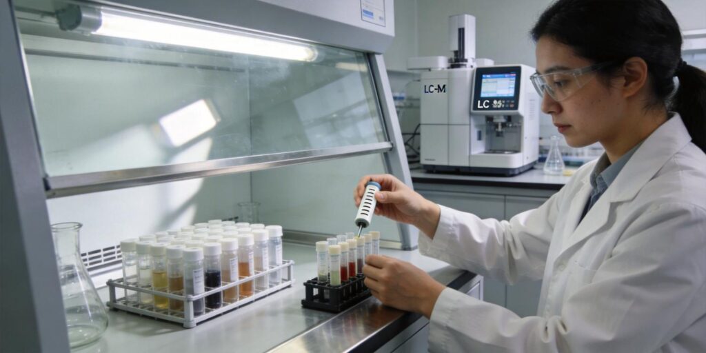 SPE sample preparation setup for LC-MS drug screening in toxicology laboratory