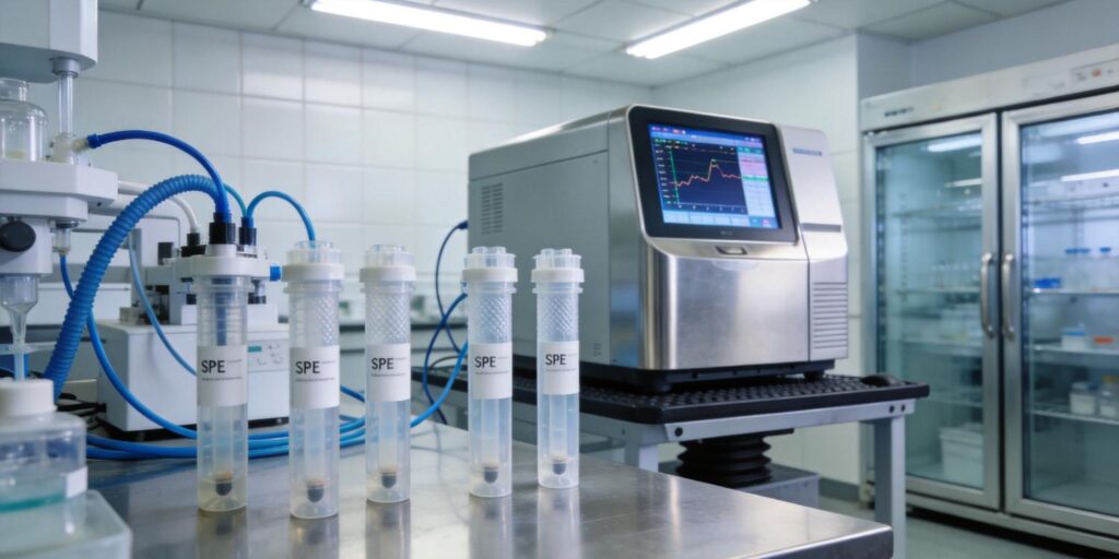 Laboratory workflow cleaning lipid samples with SPE prior to LC-MS analysis