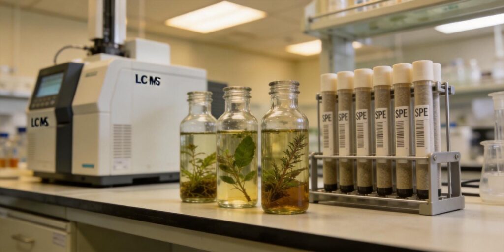 SPE purification workflow for natural product extract analysis