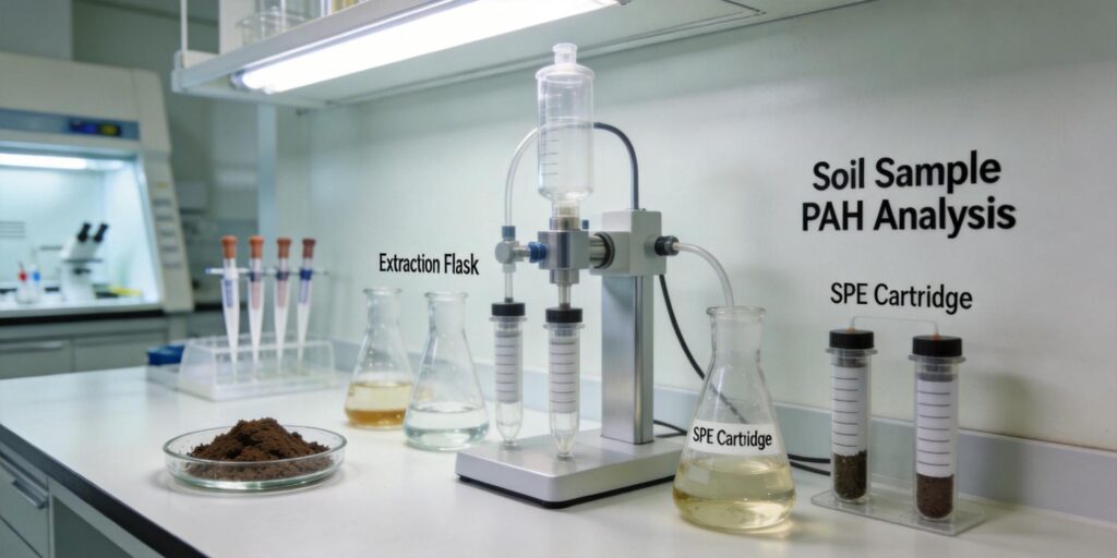 SPE cleanup of soil extracts used for PAH environmental analysis