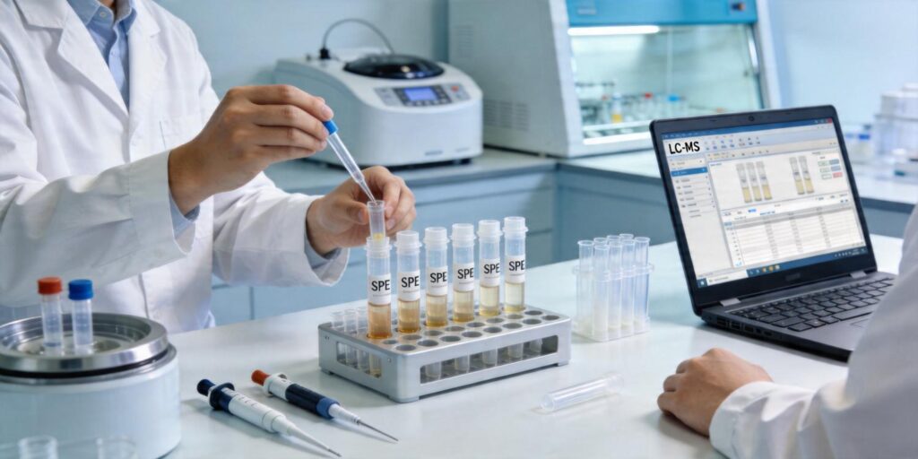 SPE extraction workflow used for peptide biomarker analysis