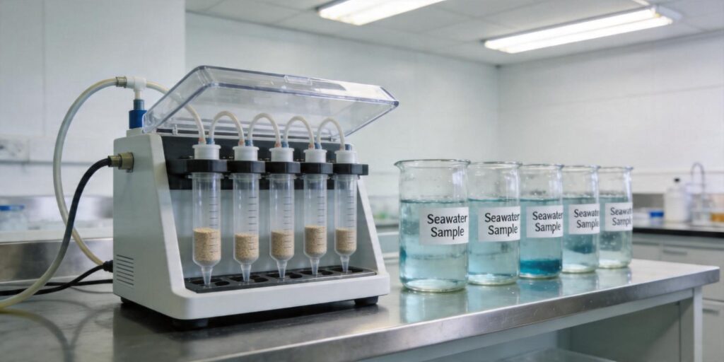 SPE extraction of cosmetic contaminants from coastal water samples