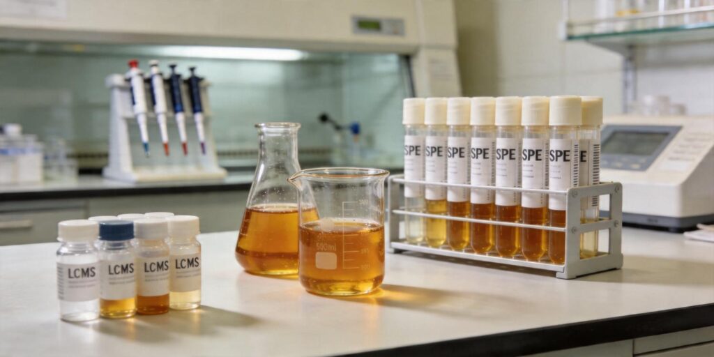 SPE purification workflow for pesticide residue testing in honey