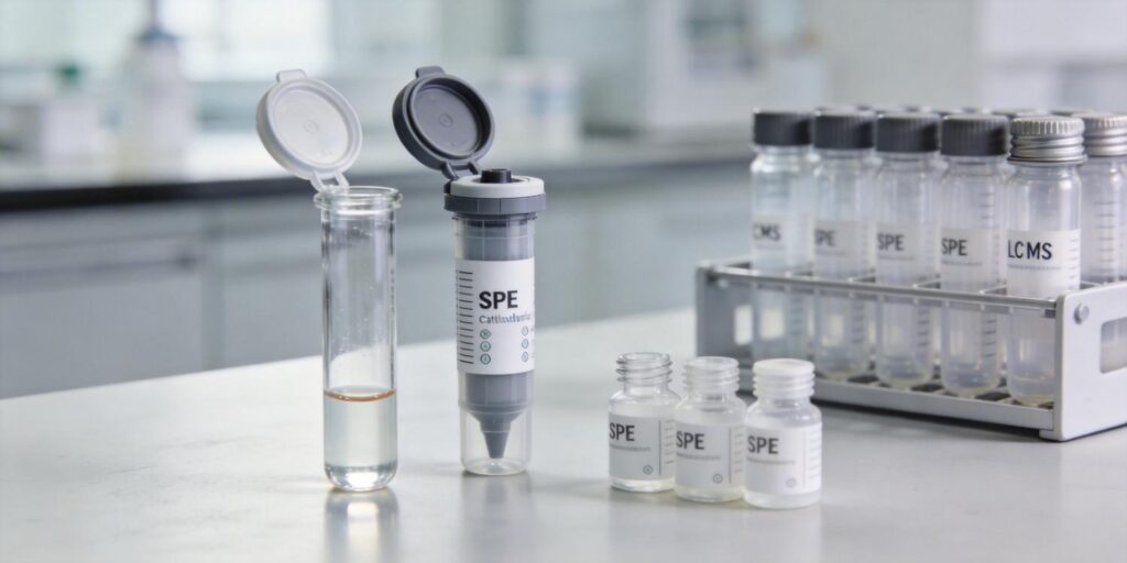 SPE preparation workflow for LC-MS analysis of human serum samples