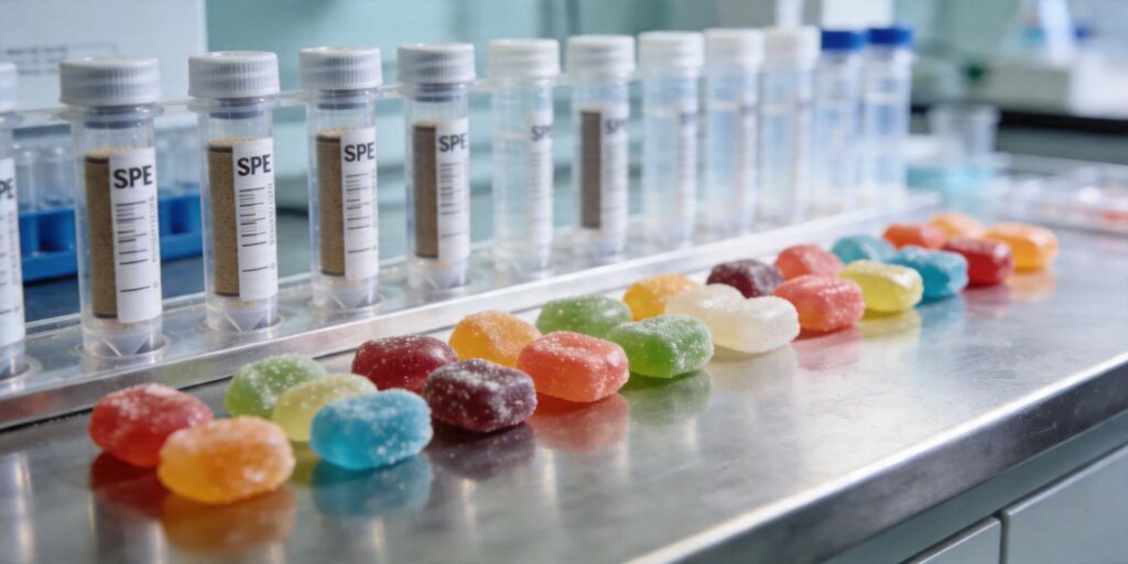 SPE purification workflow used for food dye analysis