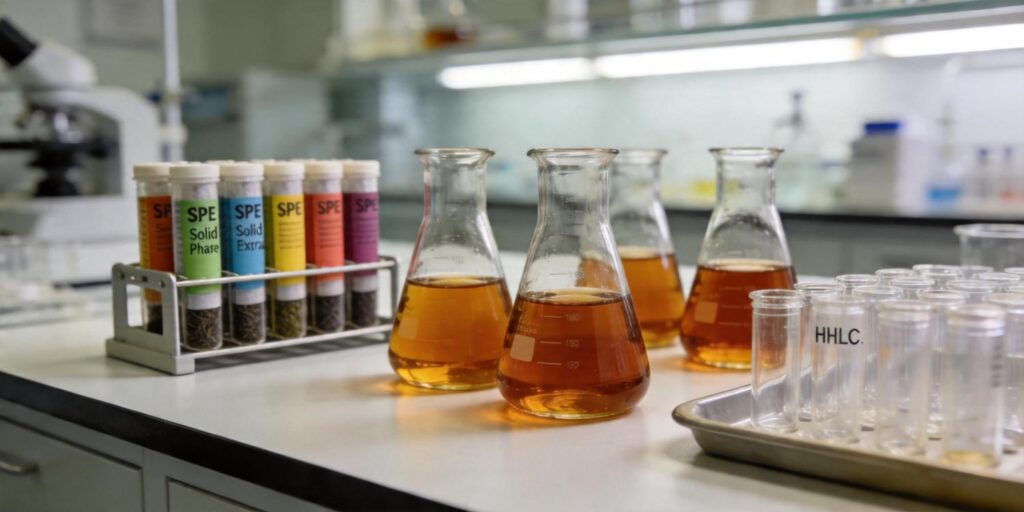 SPE cleanup workflow for tea polyphenol analysis
