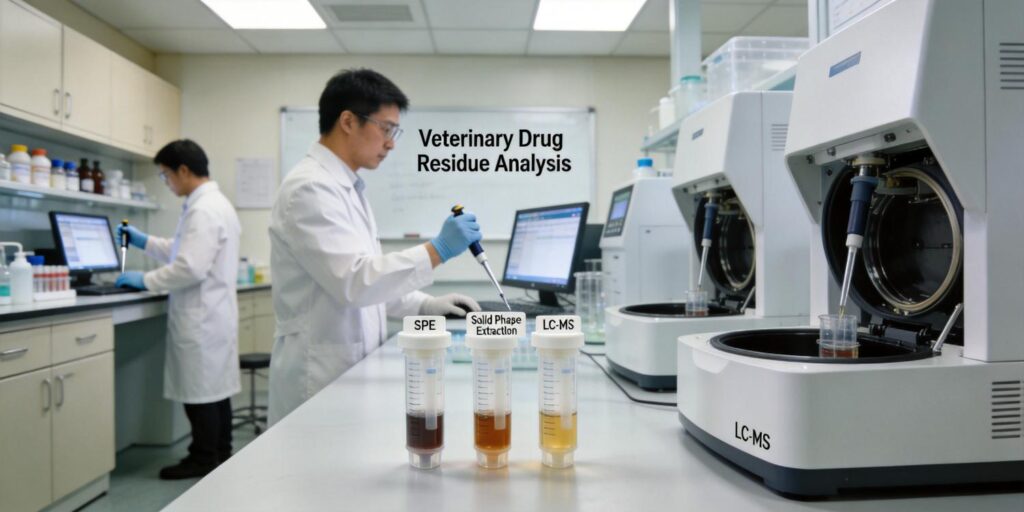 SPE extraction of veterinary drug residues from animal tissue samples