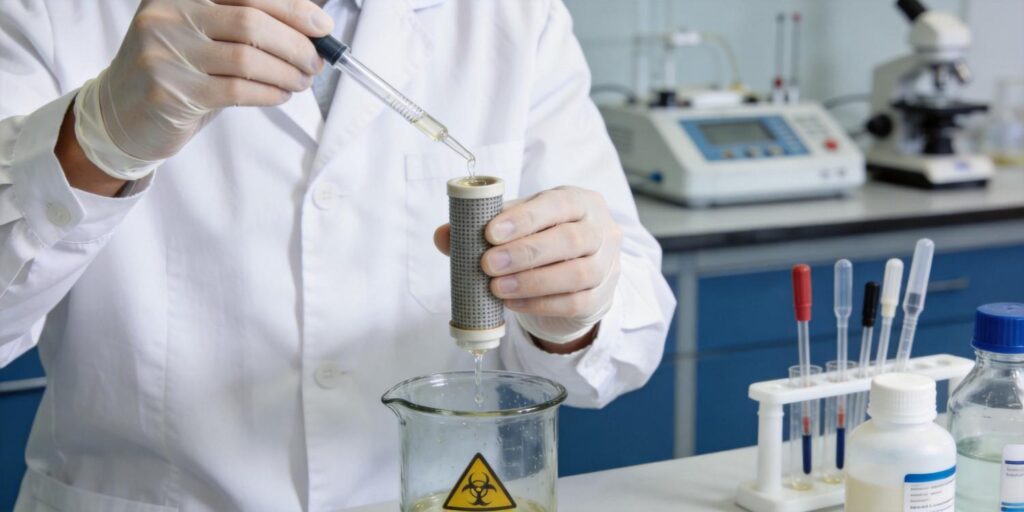 laboratory conditioning SPE cartridges before sample loading