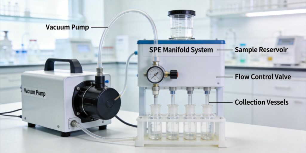 laboratory controlling SPE flow rate during extraction