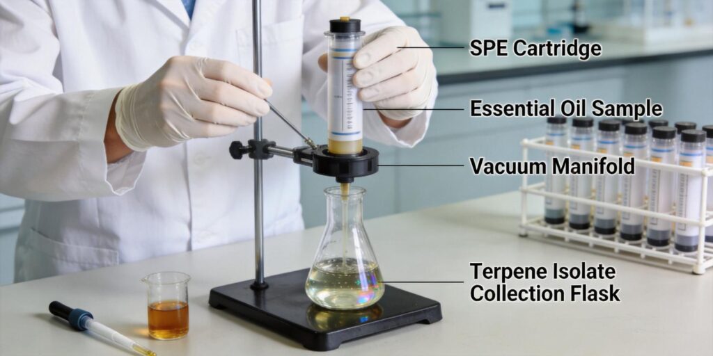 SPE purification of terpene compounds from essential oils
