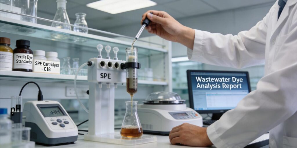 SPE extraction of dye contaminants from textile wastewater