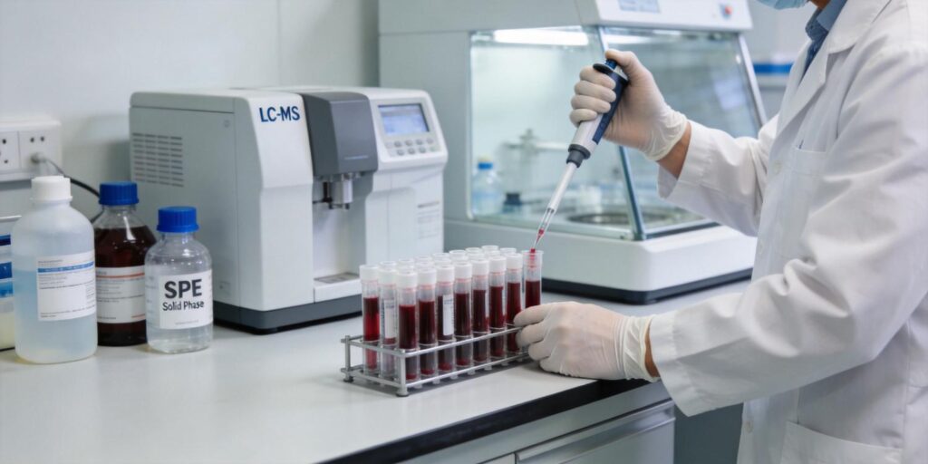 SPE extraction of drugs from blood samples for clinical analysis
