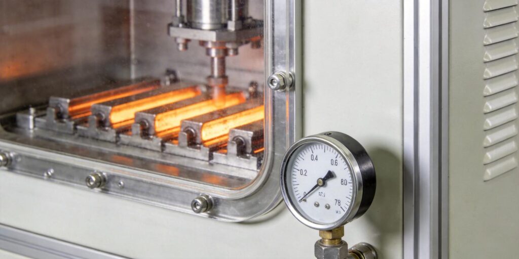Vacuum gauge installed on vacuum brazing furnace