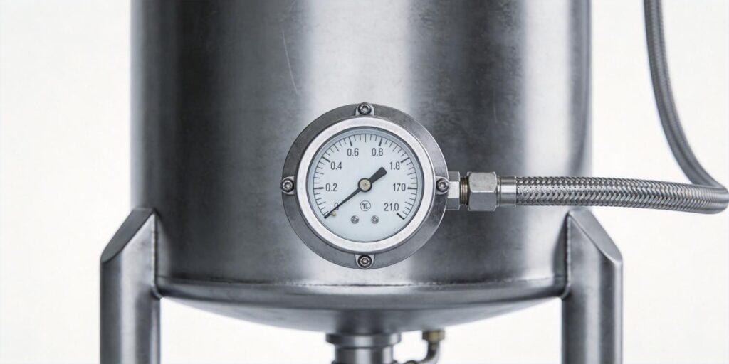 Vacuum gauge mounted on vacuum casting machine