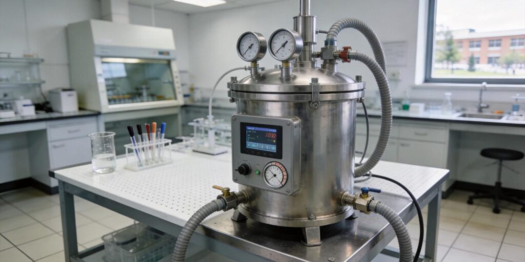 Vacuum gauges installed in research laboratory vacuum system