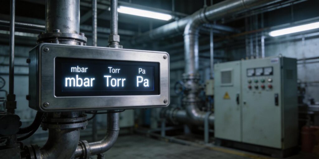 Vacuum controller displaying multiple pressure units