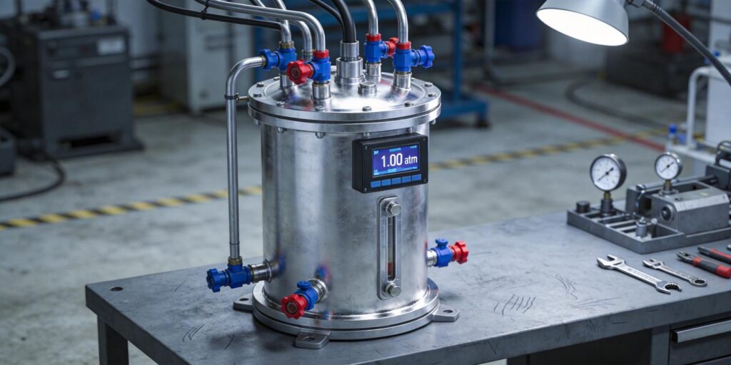 Vacuum gauge monitoring chamber during controlled gas injection