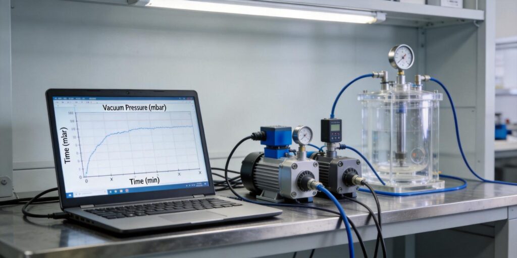Vacuum gauge used during system commissioning test