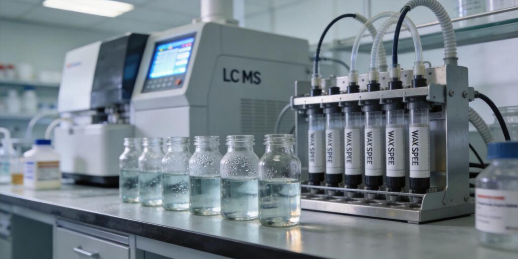 laboratory SPE extraction of NSAID pharmaceuticals from river water samples
