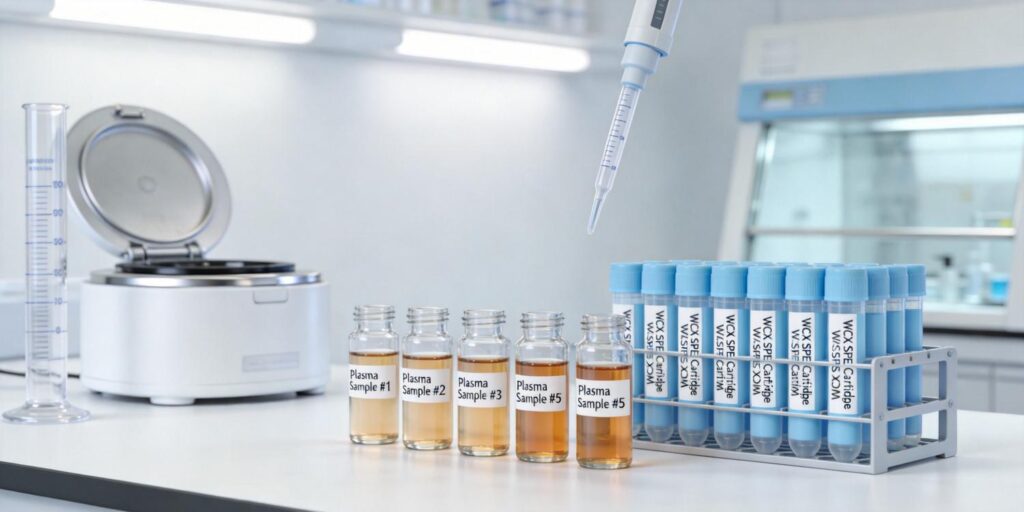 laboratory extraction of peptide biomarkers using WCX SPE cartridges