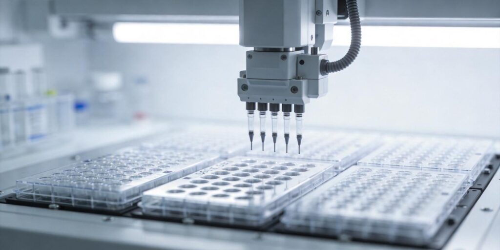 automated laboratory using 96 well SPE plates for drug metabolite extraction