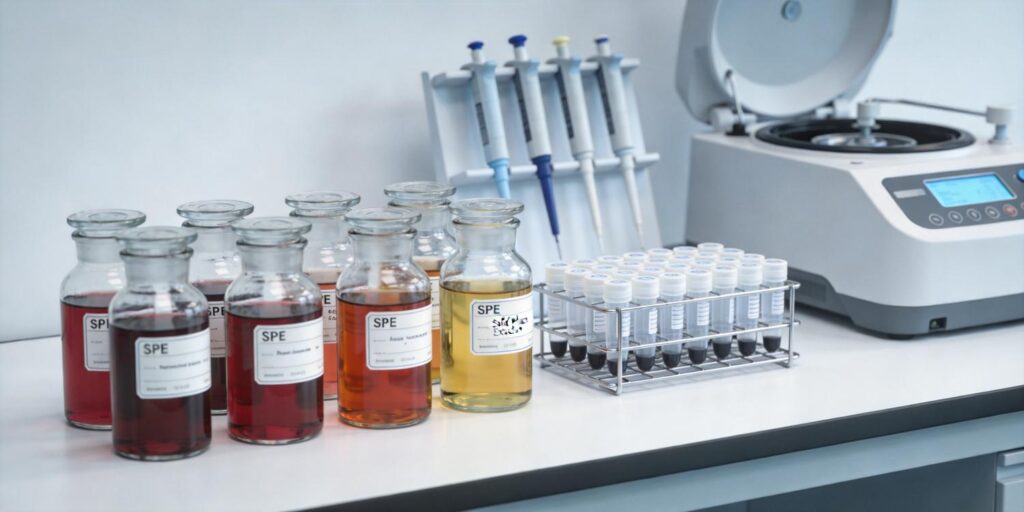 SPE cartridge used for drug extraction in forensic toxicology analysis