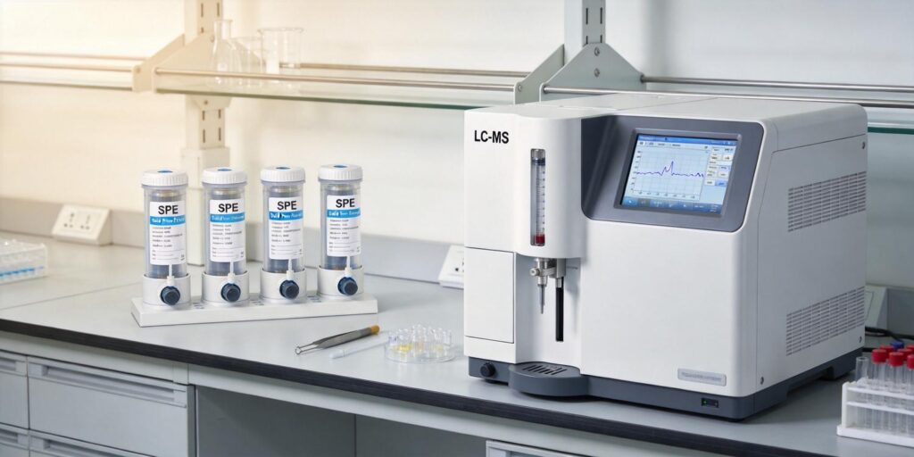 laboratory SPE extraction of illicit drug residues from wastewater