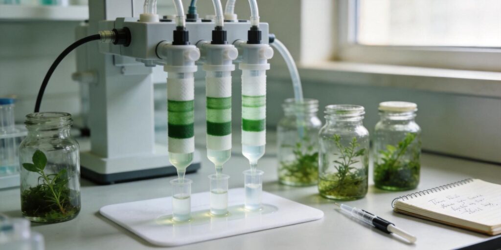 SPE cartridge removing pigments from botanical extract samples