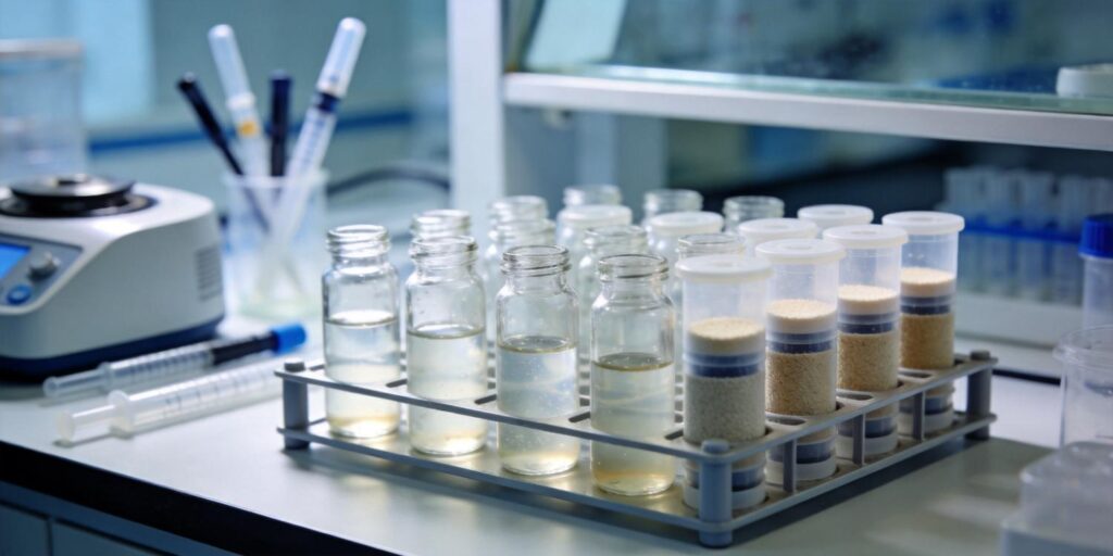 SPE cartridge purifying peptides during proteomics sample preparation